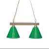Z-Lite 155-2PB-PGR Sharp Shooter Two Light Billiard, Metal Frame, Polished Brass Finish and Plastic Green Shade of Plastic Material view 1