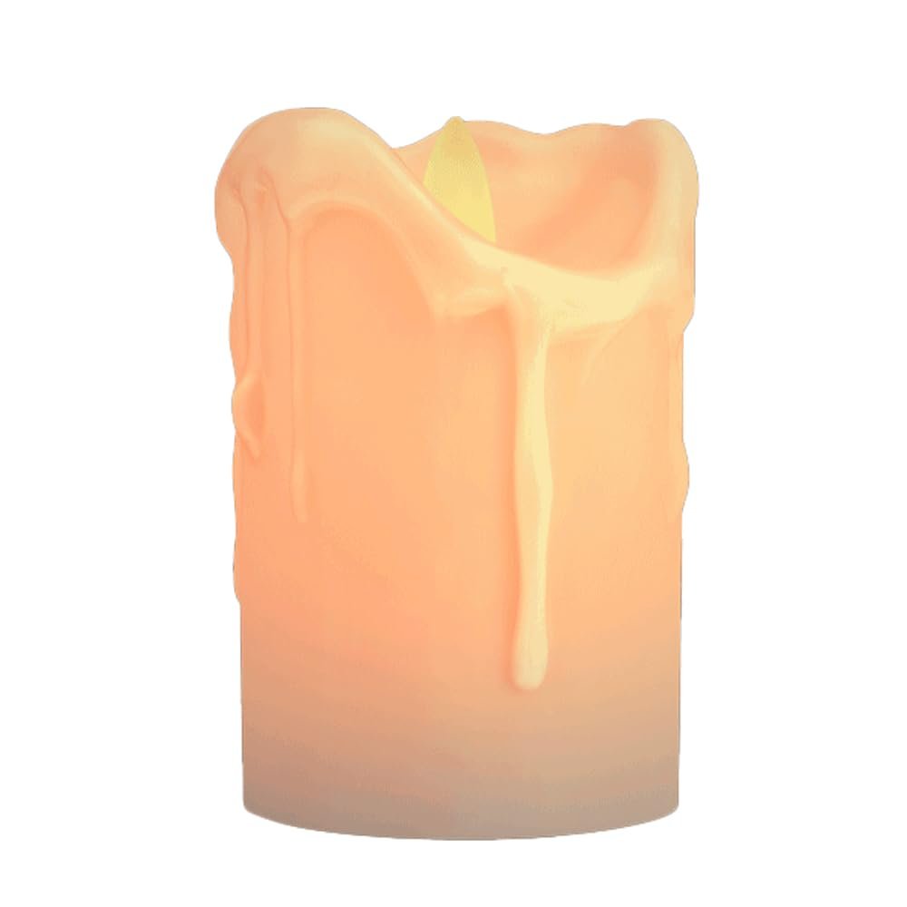 blinkee LED Dripping Wax Moving Flame Flickering Pillar Candle 4 Inch