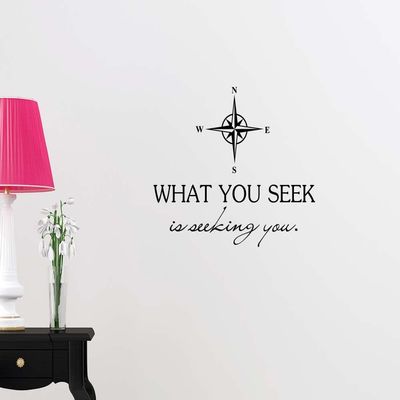 What You Seek is Seeking You Anchor Compass Love Classroom College Dorm Vinyl Saying Lettering wall Art Inspirational Sign wall Quote Decor