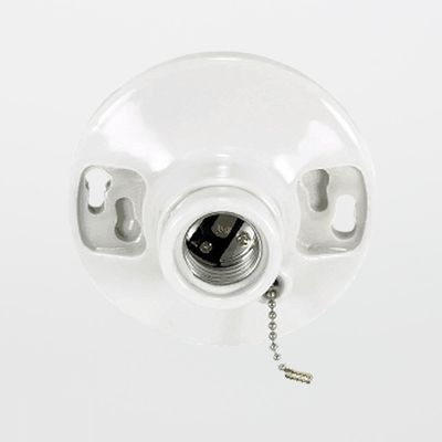 Satco 90-2639 On-Off Pull Chain Ceiling Receptacle, Color