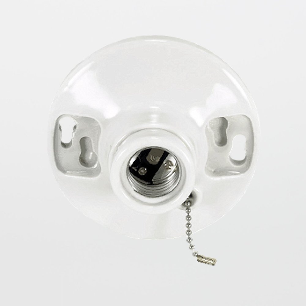 Satco 90-2639 On-Off Pull Chain Ceiling Receptacle, Color