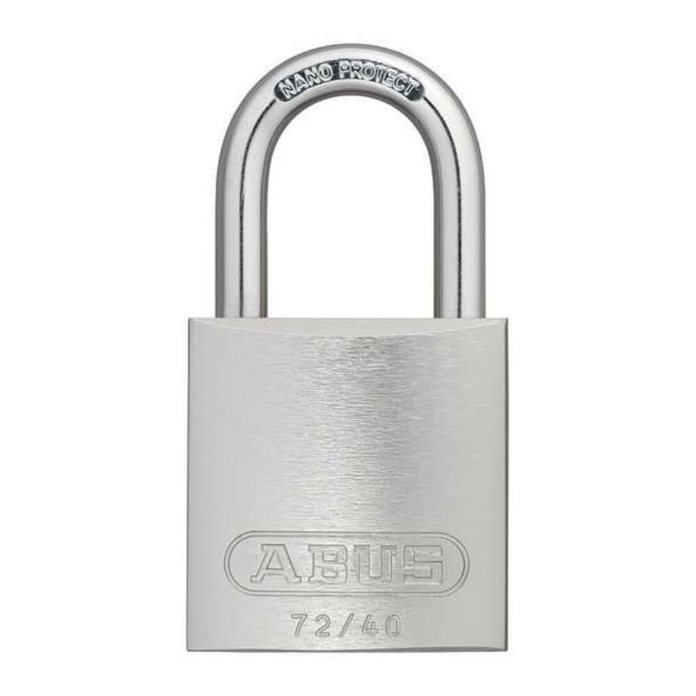 ABUS 72/40 KD Safety Lockout Aluminum Keyed Different Padlock with 1" Shackle, Silver