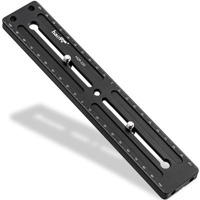 Haoge 220mm Multi-Purpose Long Quick Release Extender Rail Sliding Plate for Camera Tripod Ballhead Clamp fit Benro Arca Swiss Sunwayfoto