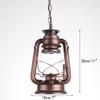Retro Lanterne Pendant Lighting Metal Glass Shade Kerosene Ceiling Light Pendant Lamp,Red Bronze Finish view 2