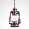 Retro Lanterne Pendant Lighting Metal Glass Shade Kerosene Ceiling Light Pendant Lamp,Red Bronze Finish view 3