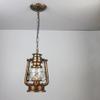 Retro Lanterne Pendant Lighting Metal Glass Shade Kerosene Ceiling Light Pendant Lamp,Red Bronze Finish view 4