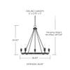 HomePlace by Capital Lighting 420061MB Tanner Urban/Industrial Round Chandelier, 5-Light 500 Total Watts, 25" H x 27" W, Matte Black view 2