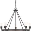 HomePlace Lighting 420061BZ Tanner Urban/Industrial Round Chandelier, 5-Light 500 Total Watts, 25" H x 27" W, Bronze view 1