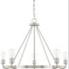 HomePlace by Capital Lighting 420061BN Tanner Urban/Industrial Round Chandelier, 5-Light 500 Total Watts, 25" H x 27" W, Brushed Nickel view 1