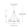 HomePlace by Capital Lighting 420061BN Tanner Urban/Industrial Round Chandelier, 5-Light 500 Total Watts, 25" H x 27" W, Brushed Nickel view 2