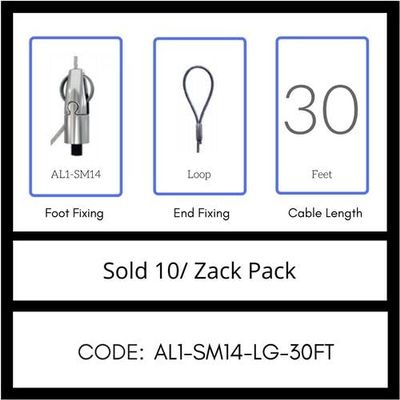 GRIPPLE UL Approved Angel Side EXIT Male 1/4" Hanger, Sold 10/Zack Pack, Made in USA (AL1-SM14-LG-30FT)