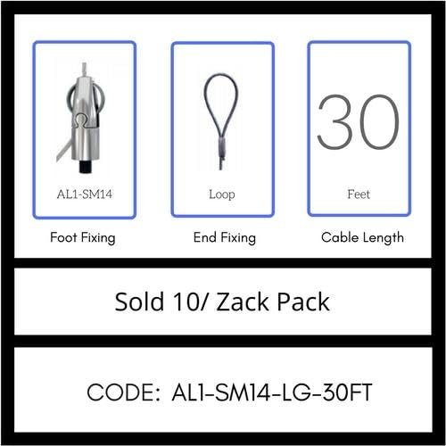 GRIPPLE UL Approved Angel Side EXIT Male 1/4" Hanger, Sold 10/Zack Pack, Made in USA (AL1-SM14-LG-30FT)