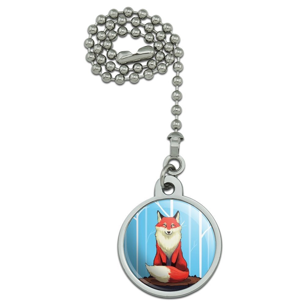 GRAPHICS & MORE Fox on Tree Stump Ceiling Fan and Light Pull Chain