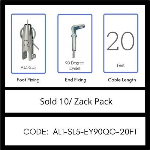 GRIPPLE UL Approved Angel Signage Hanger, Sold 10/Zack Pack, Made in USA (AL1-SL5-EY90QG-20FT)