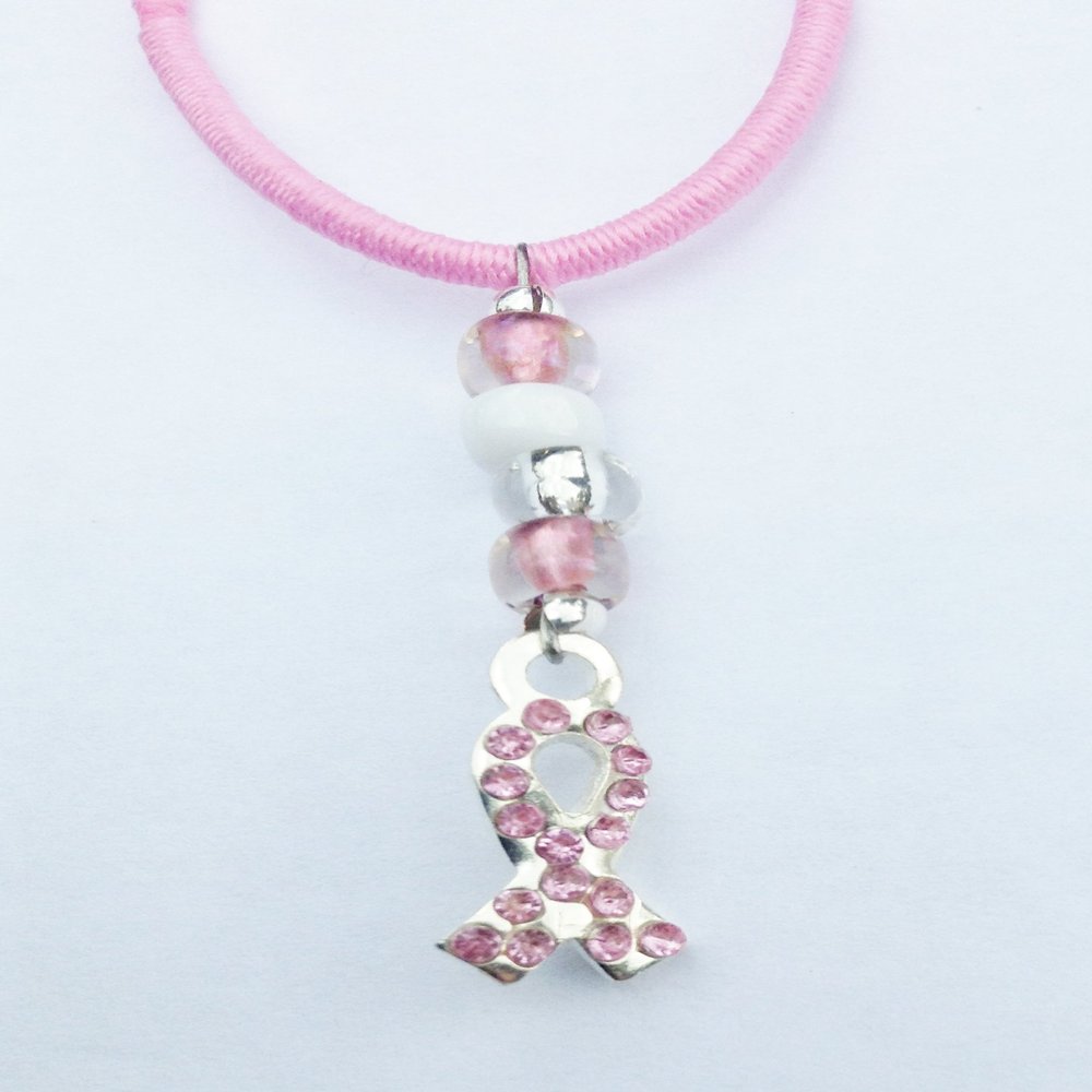 Breast Cancer Awareness Mini Charm TagTailz Unique Fashion Accessory Gifts - Tie Them Anywhere!!