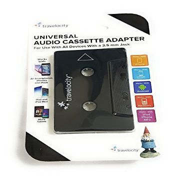 Travelocity Black Audio Cassette Adapter 3.5mm for iPhone, Mp3, iPod,
