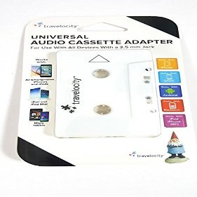 Travelocity White Audio Cassette Adapter 3.5mm for iPhone, Mp3, iPod,