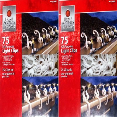 Home Accents Holiday All-Purpose, Shutter, Gutter Light Clips 2 Pack (150 Clips)