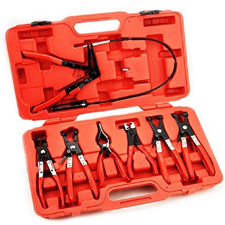 NEW 7 PCS MECHANIC'S DELUXE HOSE CLAMP RING PLIERS TOOL KIT FLEXIBLE CABLE PLIER
