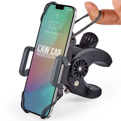 CAW.CAR Accessories Bike & Motorcycle Phone Mount - for iPhone 17 (16, Xr, SE, Plus/Max) or Any Cell Phone - Universal Handlebar Holder for ATV, Bicycle or Motorbike. +100 to Safeness & Comfort