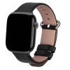 Fullmosa Leather Bands Compatible with Apple Watch Band 41mm 40mm 38mm 42mm 44mm 45mm 46mm 49mm Women Men for iWatch Series 11/10/9/8/7/6/5/4/3/2/1,Ultra3/2/1,SE3/2/1, 42mm 41mm 40mm 38mm, Black/Silver view 1