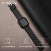 Fullmosa Leather Bands Compatible with Apple Watch Band 41mm 40mm 38mm 42mm 44mm 45mm 46mm 49mm Women Men for iWatch Series 11/10/9/8/7/6/5/4/3/2/1,Ultra3/2/1,SE3/2/1, 42mm 41mm 40mm 38mm, Black/Silver view 2