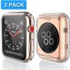 [2-Pack] Julk 42mm Case for Apple Watch Series 3 Series 2 Screen Protector, Overall Protective Case TPU HD Ultra-Thin Cover for iWatch, 2 Transparent view 2