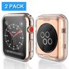 [2-Pack] Julk 38mm Case for Apple Watch Series 3 Series 2 Screen Protector, Overall Protective Case TPU HD Ultra-Thin Cover for iWatch, 2 Transparent view 2