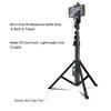 Fugetek 51" Professional Selfie Stick Tripod, 100% All Aluminum Stick & Legs, Lightweight, Detachable Bluetooth Remote, Portable All in One, Compatible with iPhone & Android, Non Skid Feet, Black view 4