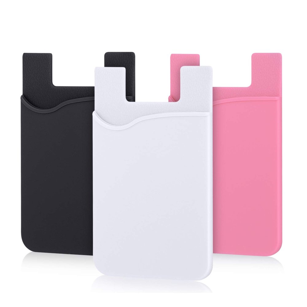3 Pack Adhesive Card Holder for Back of Phone,Stick on Credit Card Pouch