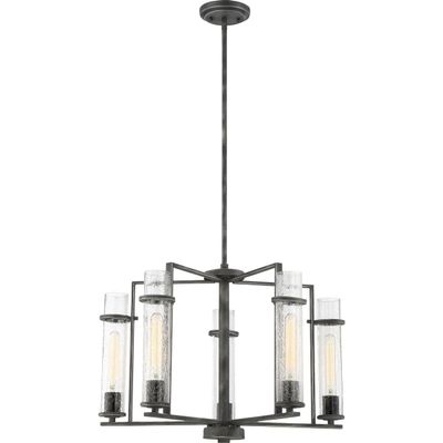 Nuvo Lighting 60/6385 Transitional Five Light Chandelier from Donzi Collection in Black Finish