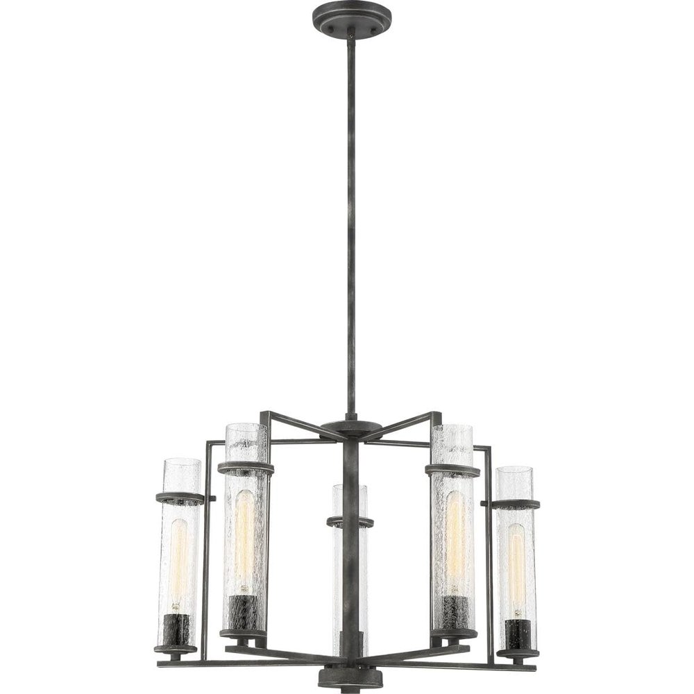 Nuvo Lighting 60/6385 Transitional Five Light Chandelier from Donzi Collection in Black Finish