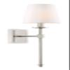 Kira Home Torche 20" Wall Sconce/Wall Light + Linen Shade, Brushed Nickel Finish view 1