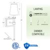 Kira Home Torche 20" Wall Sconce/Wall Light + Linen Shade, Brushed Nickel Finish view 4