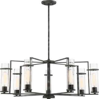Nuvo Lighting 60/6387 Transitional Seven Light Chandelier from Donzi Collection in Black Finish