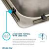 Elkay DRKAD2517454 Lustertone Classic Single Bowl Drop-in Stainless Steel Classroom ADA Sink view 3