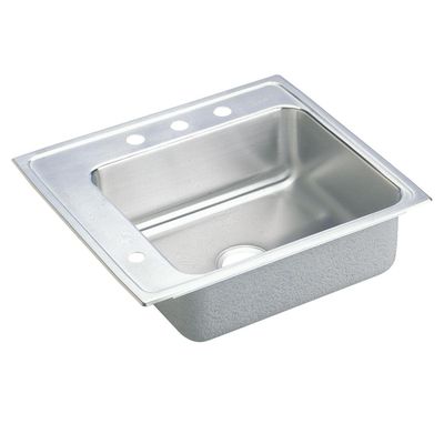 Elkay DRKADQ222045L2 18 Gauge 22" x 19.5" x 4.5" Single Bowl Top Mount Quick Clip Sink. 2 Hole, Stainless Steel