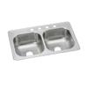 Dayton Stainless Steel 33" x 21-1/4" x 8-1/16", MR2-Hole Equal Double Bowl Drop-in Sink view 1