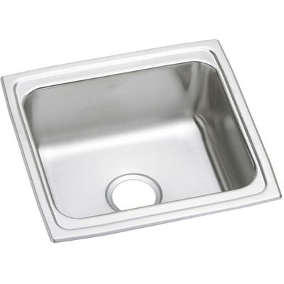 Elkay Lustertone DLFR191810PD Single Bowl Top Mount Stainless Steel Bar Sink with Perfect Drain