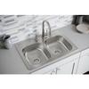 Dayton Stainless Steel 33" x 22" x 7-1/16", 2-Hole Equal Double Bowl Drop-in Sink view 2