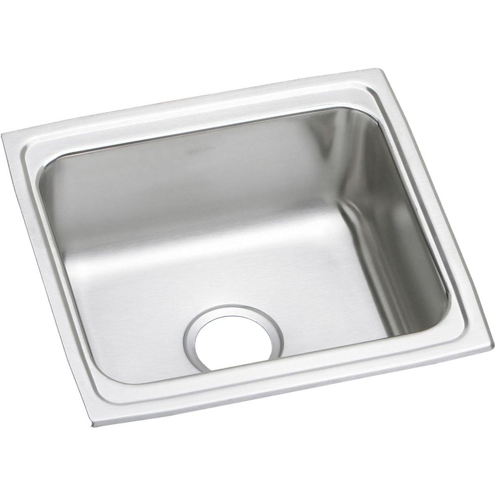 Elkay Lustertone LFR1918PD Single Bowl Top Mount Stainless Steel Sink with Perfect Drain