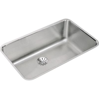 Elkay ELUH281610PD Lustertone Classic Single Bowl Undermount Stainless Steel Sink with Perfect Drain