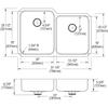 Elkay ELUHAD312055RPD 18 Gauge Stainless Steel 31.25" x 20.5" x 5.375" Double Bowl Undermount Kitchen Sink Kit view 4