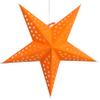 Solid Orange Paper Star Lantern with 12 Foot Power Cord Included view 1