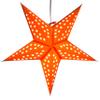 Solid Orange Paper Star Lantern with 12 Foot Power Cord Included view 2