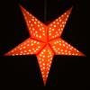 Solid Orange Paper Star Lantern with 12 Foot Power Cord Included view 3