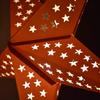 Solid Orange Paper Star Lantern with 12 Foot Power Cord Included view 4