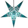 Turquoise Charm Paper Star Lantern with 12 Foot Power Cord Included view 2
