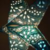 Turquoise Charm Paper Star Lantern with 12 Foot Power Cord Included view 4