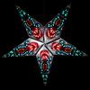 Peacock Navy Blue Paper Star Lantern with 12 Foot Power Cord Included view 3